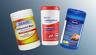 Sanitizing Antibacterial Wipes in Dispensing Canisters
